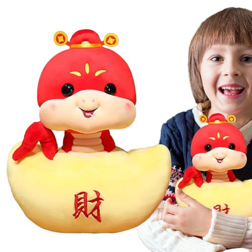 Year Of The Snake 2025 Plüschtier | 24,6 cm (9,8 Zoll) Schlange Maskottchen | Chinesisches neues Jahr Gefülltes Tierdekor für das Schlafzimmer 2025 Chinesisches neues Jahr Schlange Plüschspielzeug | von Vriusi