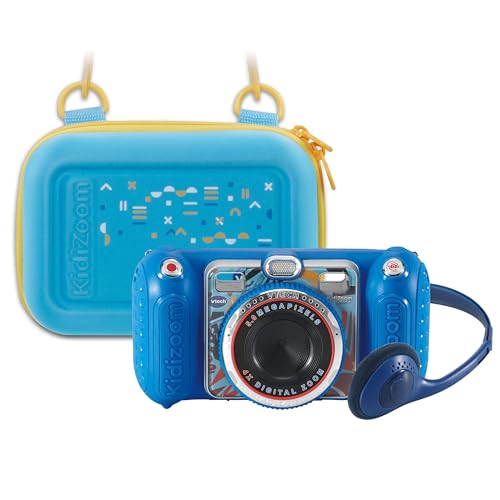 VTech KidiZoom Duo Pro Bundle mit kostenloser Tasche – nur für Kurze Zeit – Kinderkamera mit 2 Kameras, Foto- und Videofunktion, Spielen, Musikplayer und vielem mehr, Blue von Vtech