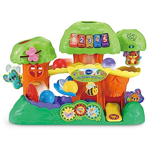 Vtech Baby Kugelbahn-Baumhaus – Interaktive Kugelbahn mit Leuchttasten, Tieren und spannenden Elementen – Für Kinder von 12-36 Monaten von VTech Baby