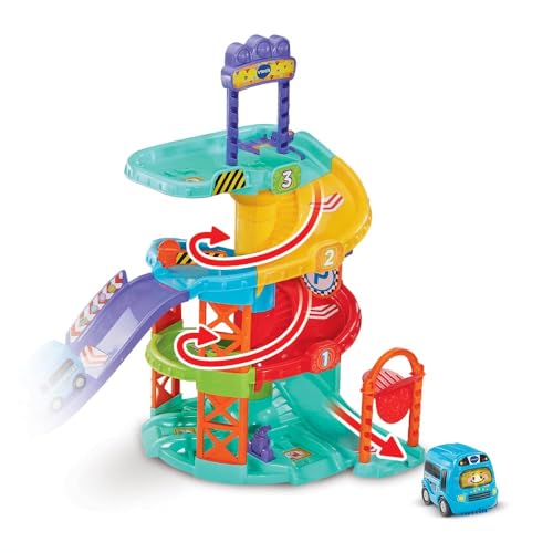 VTech Baby TUT TUT Baby Flitzer - Parkhaus – Interaktive Parkgarage mit beweglichen Elementen, Melodien, Liedern und mehrsprachigem TUT TUT Baby Flitzer Bus – Für Kinder von 1-5 Jahren von Vtech