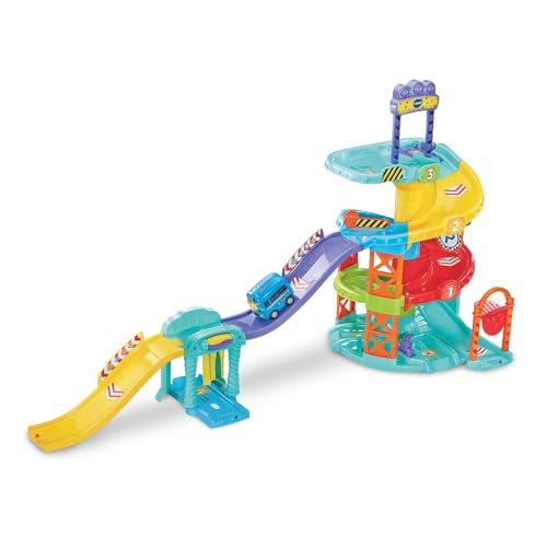 VTech Baby TUT TUT Baby Flitzer - Parkhaus – Interaktive Parkgarage mit beweglichen Elementen, Melodien, Liedern und mehrsprachigem TUT TUT Baby Flitzer Bus – Für Kinder von 1-5 Jahren von Vtech