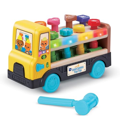 VTech - Lumi Truck Tap, LKW für Kinder, sprechend und musikalisch teilweise, aus Holz, Spielzeug zur Erregung und Motorik, interaktives und leuchtendes Spielzeug, Geschenk für Babys ab 18 Monaten – von Vtech