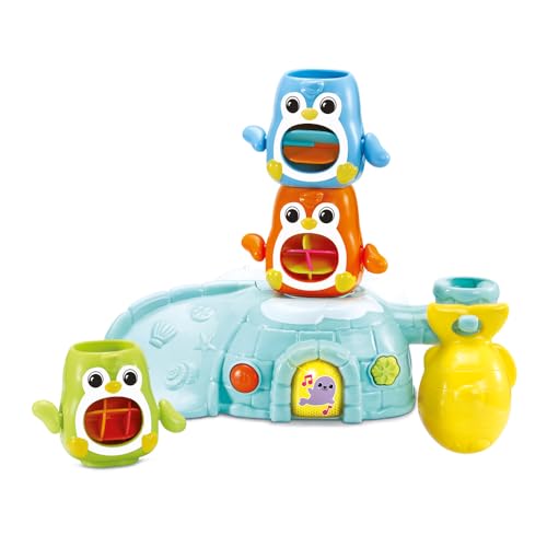 VTech - 1, 2, 3 Empilo Pinguine, Badespielzeug zum Stapeln für Babys, interaktives und musikalisches Igloo mit Trio von Pinguinen und 2 Saugnäpfen zur Befestigung, Geschenk für Kinder ab 1 Jahr – von Vtech