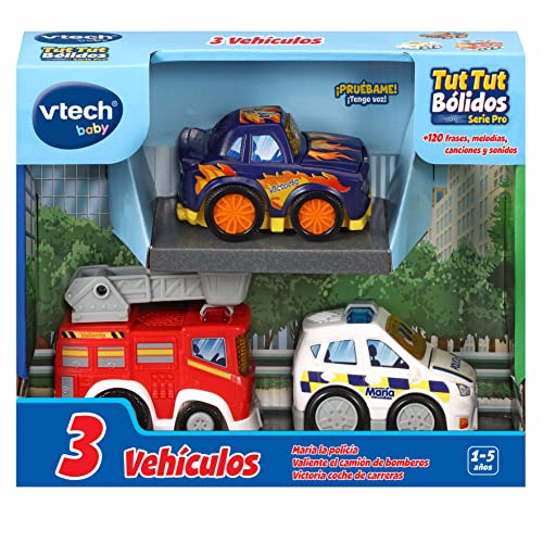 VTech 3480-420522 TutTut Bólidos TTB Set 4 (Maria Polizei, Mutiger LKW Bomb und Victoria Auto Rennen), bunt von Vtech