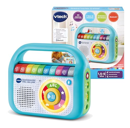 VTech 3480-615522 Musik-Player Aufnahme, singt und Tanzt, bunt, M (SPANISCHE VERSION) von Vtech