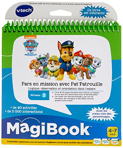 VTech - MagiBook Paw Patrol, Lernbuch für Kinder, Stufe 2, mit Paw Patrol, illustrierte und interaktive Seiten, Geschenk für Jungen und Mädchen von 4 Jahren bis 7 Jahren – Inhalt auf Französisch von Vtech