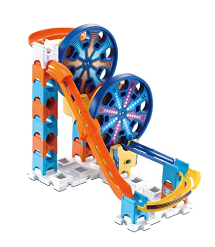 VTech Marble Rush Fun Fair Set, Konstruktionsspielzeug für Kinder, 5 Murmeln und 26 Bauteile, Elektronisches Bahn-Set für Jungen & Mädchen, Farbcodiertes Bauspielzeug mit Sound, 4 Jahre + Englische von LeapFrog