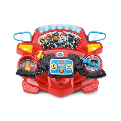 VTech - Paw Patrol, 2-in-1-Pilotmission, Fahrsimulator mit Armaturenbrett, Ryder-Quad und Marcus-Feuerwehrauto, Geschenk für Kinder von 3 Jahren bis 7 Jahren – Inhalt in Französisch von Vtech