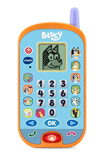 VTech Bluey Ring Ring Lerntelefon, Offizielles Bluey Spielzeug, Interaktives Rollenspieltelefon, Spielzeugtelefon mit Sprachaktivierung, Spielen & Zahlen, Lerngeschenk für Kinder ab 3 4 Jahren, von Vtech