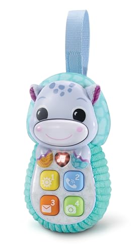 VTech - Allô Bébé Toudoux Blau, erstes sprechendes Babytelefon, musikalisch und interaktiv, sensorisches Erlebnis, Nomadenspielzeug, Babygeschenk, ab 6 Monaten – Inhalt in Französisch von Vtech