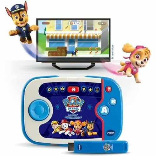 VTech 616005 Pat Patrouille TV Konsole, Mehrfarbig, M, französische Version von Vtech