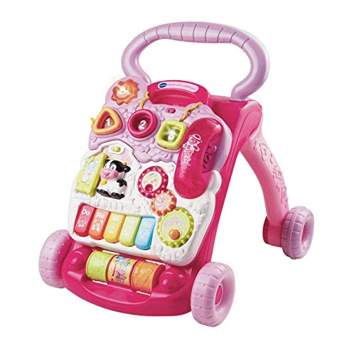 Vtech Baby Spiel- und Laufwagen pink – Lauflernwagen mit regulierbarer Geschwindigkeit, Musik und abnehmbarem Spielboard – Für Kinder von 12-36 Monaten von VTech Baby