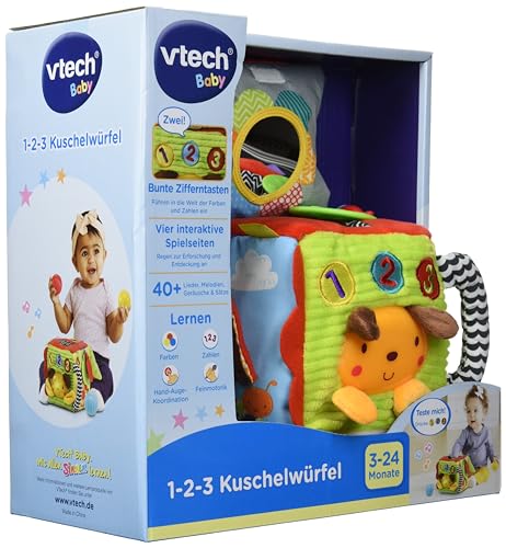 VTech 80-528204 Bär 1-2-3 Kuschelwürfel Babyspielzeug, bunt, Zentimeter von Vtech