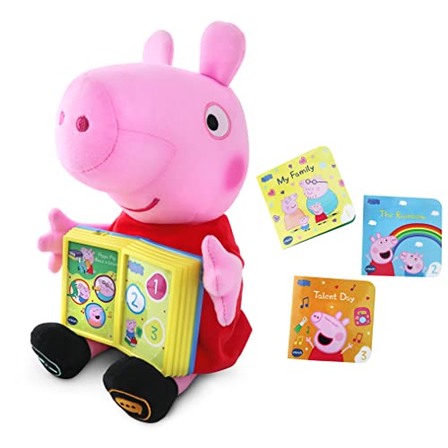 VTech -80-552222 Interaktives Plüschtier Schwein Lernen Sie mit Peppa Hörbüchern, Farbe, einzigartig (80-552222) von Vtech