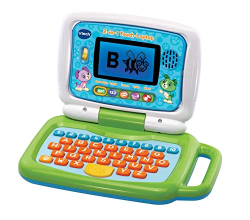VTech 2-in-1 Touch-Laptop – Lerncomputer und Touch-Tablet zum Lernen von Buchstaben und Zahlen – Für Kinder von 3-6 Jahren, grün von Vtech