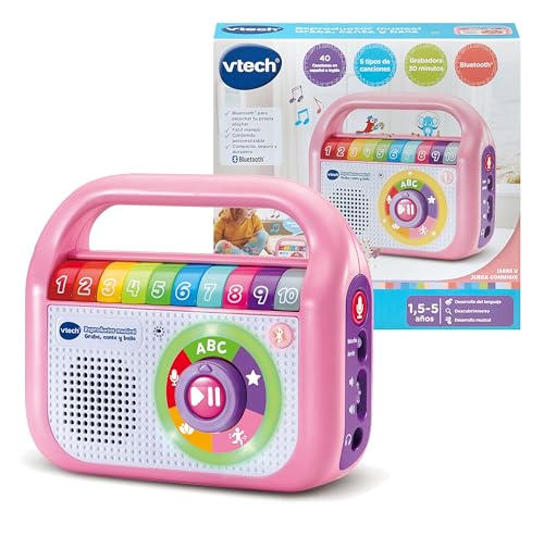 VTech - Musikspieler, Aufnahme von Singen und Tanz, Kinderradio mit Bluetooth, Rekorder, Spielzeug für Kinder ab 1,5 Jahren, spanische Version von Vtech