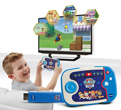 Vtech ABC Smile TV - PAW Patrol Lernkonsole â€“ Kabellose Spielkonsole Mit HDMI-Stick Für Den Fernseher â€“ Mit 12 Missionen Für Stundenlangen LernspaÃŸ â€“ Für Kinder Von 3-7 Jahren von Vtech