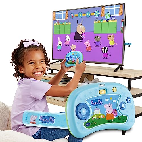 Vtech ABC Smile TV - Peppa Pig Lernkonsole – Kabellose Spielkonsole mit HDMI-Stick für den Fernseher – Mit 8 Spielen für stundenlangen Lernspaß – Für Kinder von 3-7 Jahren von Vtech