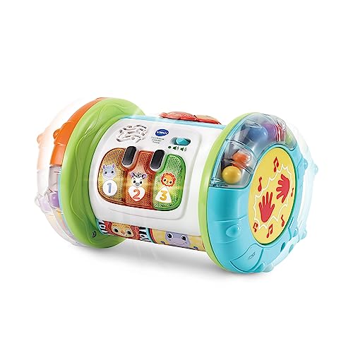 VTech Baby 3-in-1 Rollende Entdecker-Trommel – Interaktives Babyspielzeug mit Musik – Für Kinder von 9-36 Monaten, Schwarz von Vtech