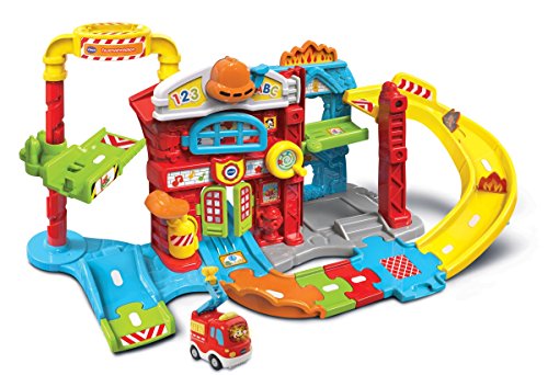 Vtech TUT TUT Baby Flitzer - Feuerwehrstation – Interaktives Spielset mit beweglichen Elementen, Melodien und Liedern und TUT TUT Baby Flitzer Feuerwehrauto – Für Kinder von 1-5 Jahren von Vtech