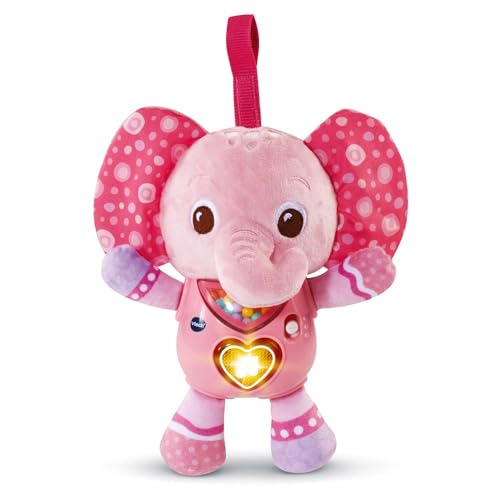 VTech Lumi Lied Elefant, interaktives Plüschtier Elefant, Rassel für Babys, musikalisches Erlebnis, Spielzeug, Kinderwagen, Autositz und Laufstall, Geschenk zur Geburt Baby ab 3 Monaten – Inhalt in von Vtech