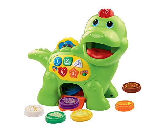 VTech Baby Feed Me Dino , Musical Baby Toy with Numbers, Counting Music & Shapes , Interactive Light Up Toy Suitable From 1, 2, 3 Year Olds Boys & Girls, Green, 27 x 12.3 x 26 cm von Vtech