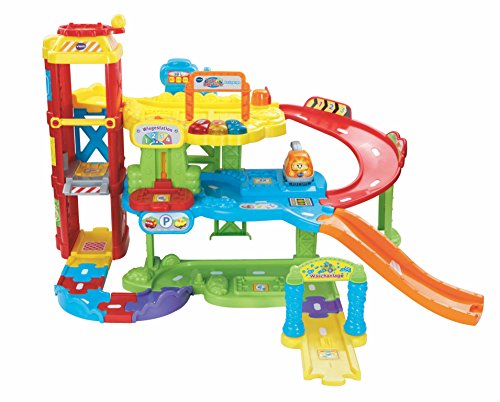 VTech Baby Flitzer - Parkgarage – Interaktives Spielzeug mit Abschleppwagen, Aufzug, Rutsche, Tankstelle u. v. m. – Für Kinder von 1-5 Jahren von VTech Baby