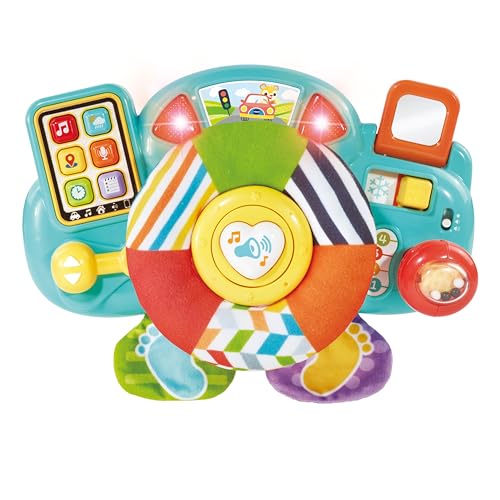 VTech Baby Lenkrad Spiele und Aktivitäten, Anhänger für Kinderwagen, Buggy, Spielzeug für den Kinderwagen, Geschenk für Babys ab 6 Monaten, interaktives Lenkrad, Inhalt auf Spanisch von Vtech