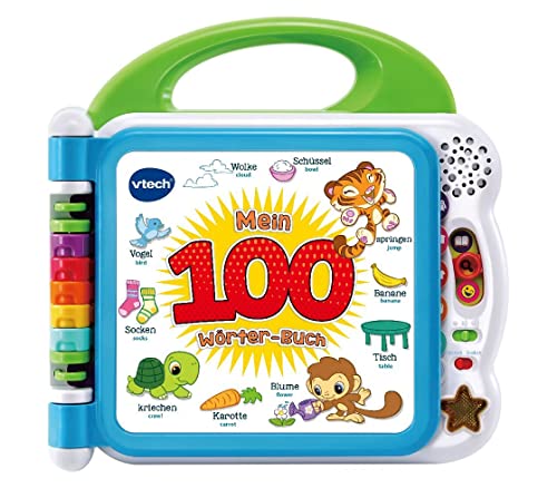 VTech Baby Mein 100-Wörter-Buch – Interaktives Bilderbuch zum Lernen erster Wörter mit 12 bilingualen Seiten in Deutsch-Englisch – Für Kinder von 2-5 Jahren von VTech Baby