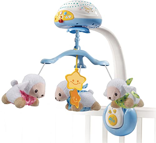 VTech Baby Schäfchen-Mobile – Buntes Mobile mit Plüsch-Schäfchen, Musik, Lichtprojektor, Zeitschaltuhr und Fernbedienung – Für Kinder von 0-24 Monaten von Vtech