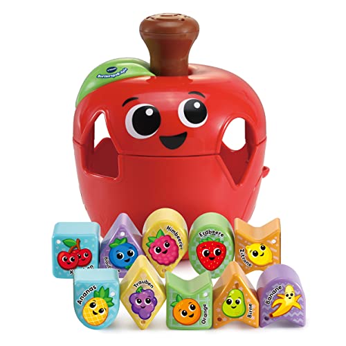 VTech Baby Sortierspaß-Apfel – Steckspiel mit Lerninhalten zu Formen, Farben und Früchten – Für Kinder von 12-36 Monaten von Vtech