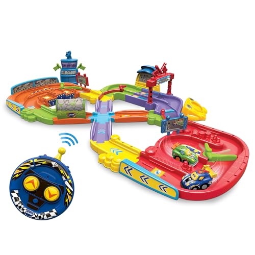 VTech Baby Tut Tut Baby Flitzer - RC Autorennbahn – Interaktives Spielset mit Rennwagen, Musik, spannenden Sätzen und Geräuschen – Für Kinder von 1-5 Jahren von Vtech