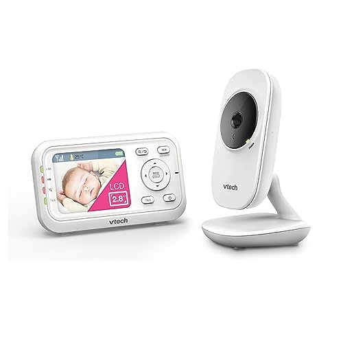 Vtech Babymonitor VM3255 – Video-Babyphon mit beweglicher Kamera – Klarer Sound, 2,8" LCD-Farbbildschirm und Nachtsichtfunktion – Mit Gegensprechfunktion, Schlafliedern und Geräuschen von Vtech