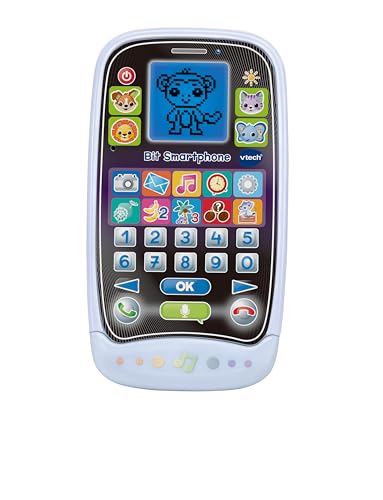 VTech Bit Smartphone, Lerntelefon für Kinder, 10 Spiele und Aktivitäten, Smartphone für Kinder mit Spracherkennung und Display mit Hintergrundbeleuchtung, italienische Sprache, Batterien im von Vtech