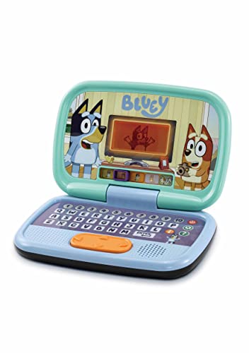 VTech Bluey Game Time Laptop, interaktiver Lern-Laptop mit Vorschulinhalten, offizielles Bluey-Charakterspielzeug für Kinder, Buchstaben, Zahlen, Musik, Geschenk für Kinder 3, 4, 5, 6 Jahre, englische von Vtech