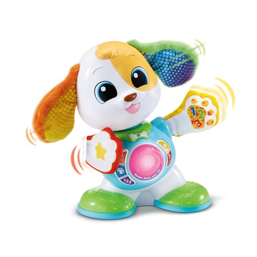 VTech - Boogie Tanzt mit Mir, interaktiver Roboterhund, der Tanzt und singt, leuchtendes und musikalisches Babyspielzeug, Lernspiel, Geschenk für Babys ab 9 Monaten – Inhalt in Französisch von Vtech