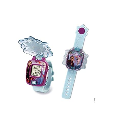 VTech – Die Eiskönigin 2-LA Interaktive Armbanduhr von Elsa Spielzeug, elektronisch, Lernspielzeug, 80 – 518805, mehrfarbig (Französische Version) von Vtech