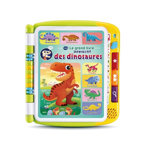 VTech - Das große interaktive Buch der Dinosaurier, Sound-Imagier, Touch-Buch für Kinder, Dinosaurier, Lernspielzeug, 14 illustrierte und interaktive Seiten, Geschenk für Kinder ab 3 Jahren – Inhalt von Vtech