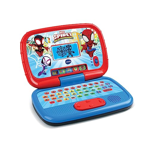 VTech - Disney Junior Spidey, My Ordi Lerncomputer für Kinder mit Hintergrundbeleuchtung, 15 Aktivitäten und Lernspiele, Geschenk für Kinder von 3 Jahren bis 7 Jahren – Inhalt auf Französisch von Vtech