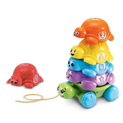 VTech - Familie Empilo Schildkröte, Stapelturm für Babys, Pyramide Mama und Babys Schildkröten, Spielzeug zum Ziehen, Feinmotorik-Spiel, Geschenk für Babys ab 1 Jahr – Inhalt auf Französisch von Vtech