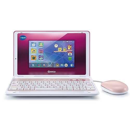 VTech Genio Lernlaptop XL pink – Lerncomputer mit großen 7"-LCD-Bildschirm mit Internetzugang, Textprogramm und vielen Lerninhalten – Für Kinder von 5-12 Jahren von Vtech