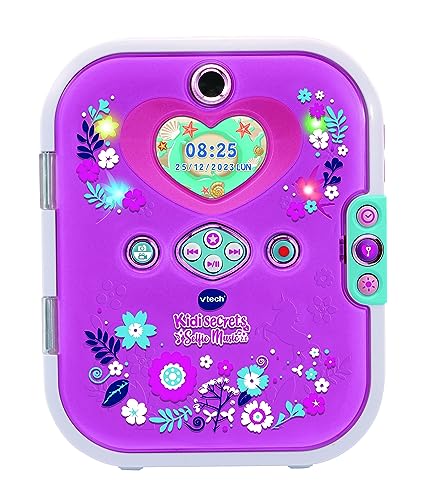 VTech KidiSecrets Selfie Music 2.0, interaktives Tagebuch für Kinder mit Dual-Kamera und MP3, elektronisches Tagebuch mit Farbbildschirm und Tastatur, italienische Sprache, Batterien im Lieferumfang von Vtech