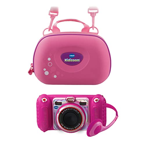 VTech KidiZoom Duo Pro pink inkl. Tragetasche – Kinderkamera mit 2 Kameras, Foto- und Videofunktion, Effekten, Spielen, Musikplayer und vielem mehr von Vtech