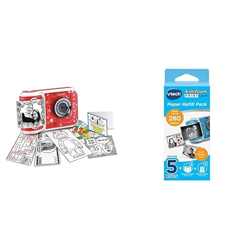 VTech KidiZoom Print Cam – Sofortbild-Kinderkamera mit Druckfunktion, Selfie- und Videofunktion, 4-12 Jahren & KidiZoom Print Cam - Thermopapier - Vtech 80-417449 Kinderkamera, Mehrfarbig von Vtech