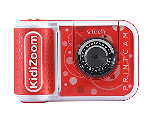 VTech KidiZoom PrintCam (Rot), Digitalkamera für Kinder mit eingebautem Drucker, Kinderkamera mit Spezialeffekten und lustigen Spielen, Kinder-Digitalkamera mit wiederaufladbarem Akku, Action-Kamera von Vtech