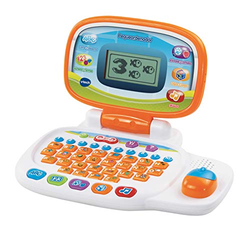 VTech Kleiner Computer, Lerncomputer für Kinder ab 3 Jahren, über 20 Aktivitäten zum Unterrichten von Buchstaben, Zahlen, Tieren, Logik und Musik, Mehrfarbig, ESP-Version von Vtech