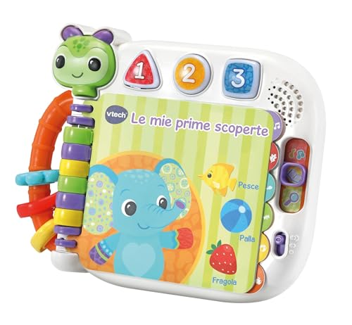 VTech Le Mie Prime Entdeckungen, interaktives und sensorisches Buch für Kinder, Lernen Sie Vokabel, mehr als 20 Sounds, interaktive Seiten, italienische Sprache, Batterien im Lieferumfang enthalten, von Vtech