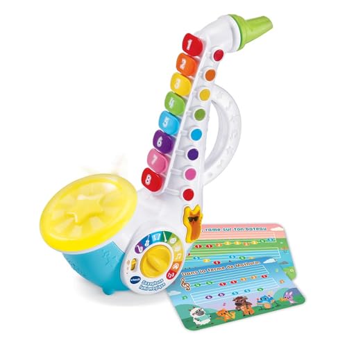 VTech - Lumi Saxophon, magisches Musikinstrument für Kinder, Interaktives Saxophon mit Noten von 4 Reifen, musikalisches Erlebnis, Geschenk für Kinder ab 2 Jahren – Inhalt in Französisch VTech - Lumi Saxophon, magisches Musikinstrument für Kinder, Interaktives Saxophon mit Noten von 4 Reifen, musikalisches Erlebnis, Geschenk für Kinder ab 2 Jahren – Inhalt in Französisch von Vtech