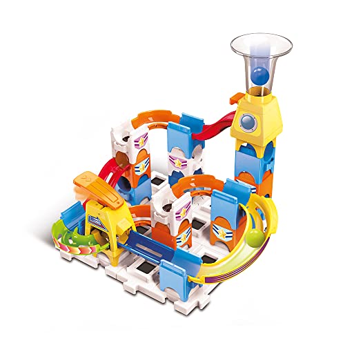 VTech - Marble Rush, Discovery Set XS100, Bauspiel, 30 Teile, 3 Kugeln, Geschenk für Kinder ab 4 Jahren – Inhalt in Französisch von Vtech