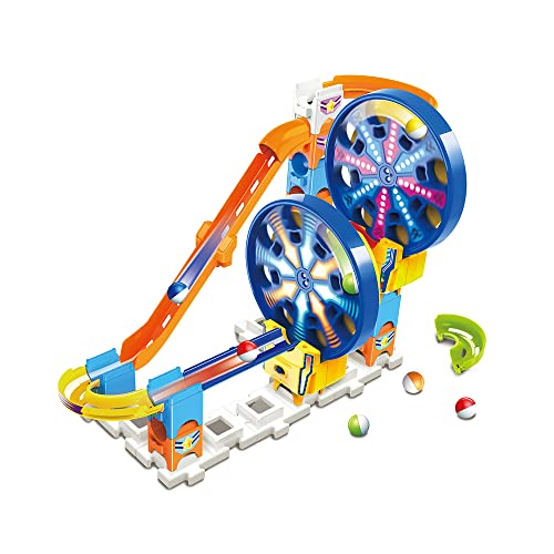 VTech - Marble Rush, Elektronische Kugelbahn Fun Fair Set Electronic M300E, Bauspiel, 26-teilig, 5 Kugeln, Geschenk für Kinder ab 4 Jahren – Inhalt auf Französisch von Vtech